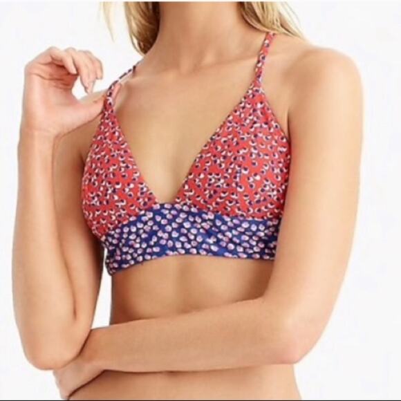 NWT J. Crew eco banded bikini top rosebud XL - Picture 1 of 6